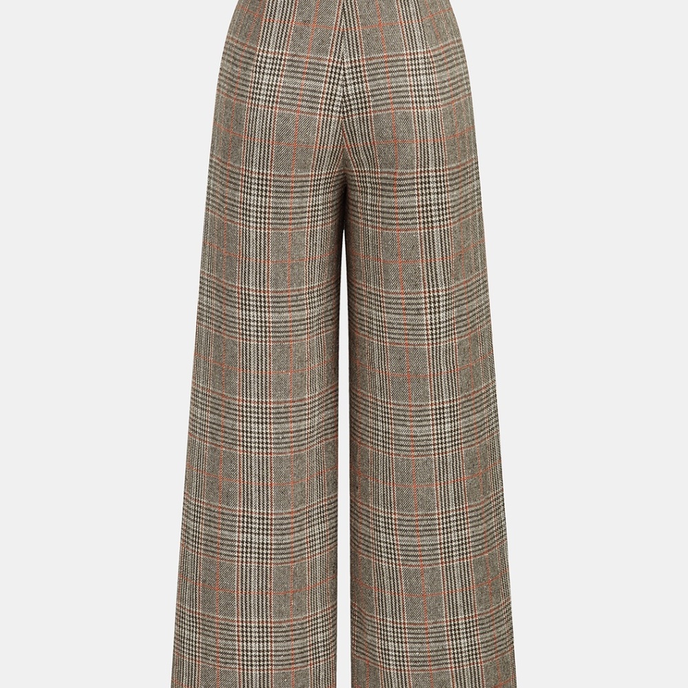 Commense Belted Plaid High-Waisted Pants, size M - Picture 2 of 9